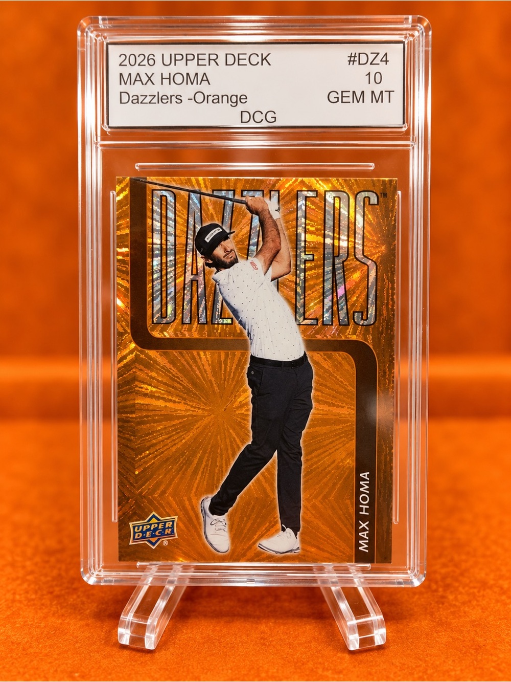 Upper Deck Max Homa Dazzlers Orange Trading Card - Orange